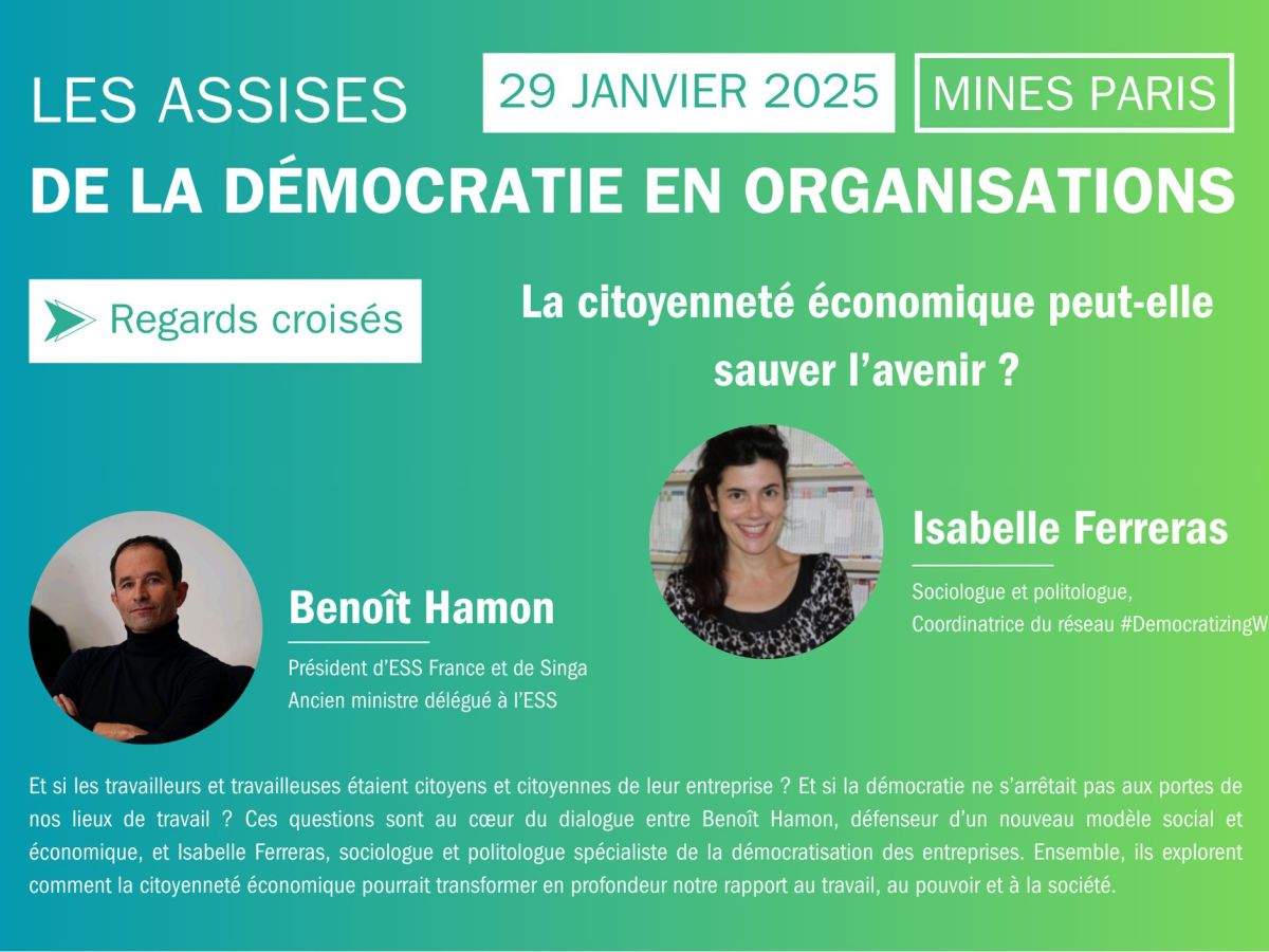 Janvier 29, 2025. Les Assises de la Démocratie en Organisations – Inspiration, Formation, Contribution,&nbsp;France.